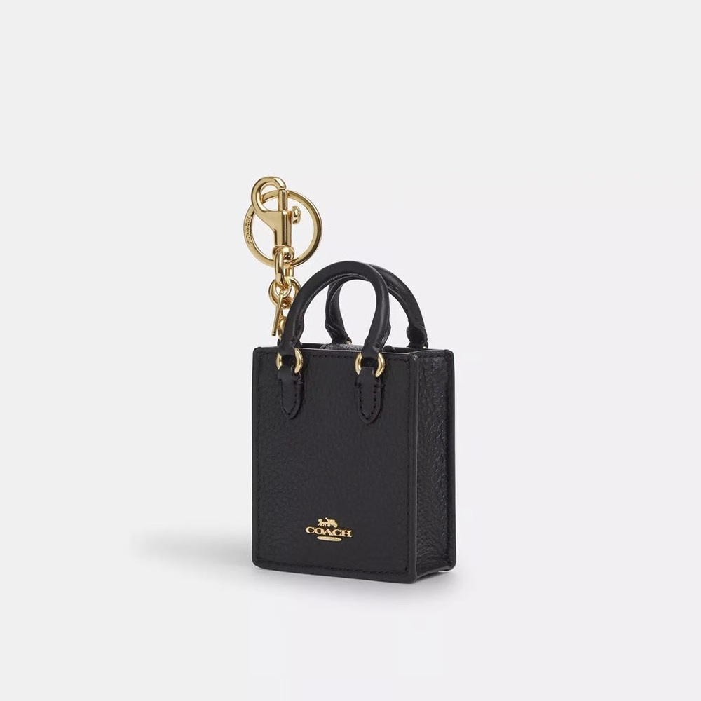 Coach Black Mini North/ South Tote Bag Charm